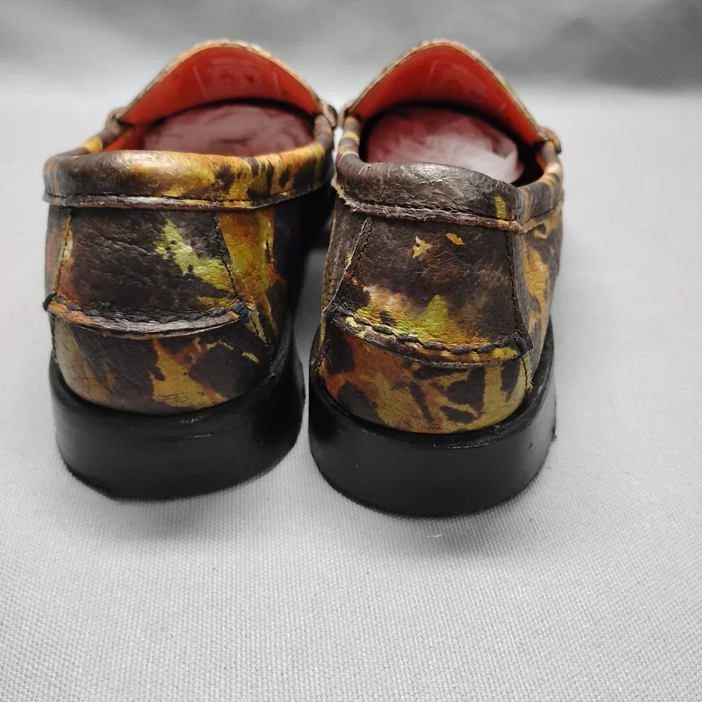 Sebago for Six Degrees Camo Leather Penny Loafers Womens 8.5 B50137